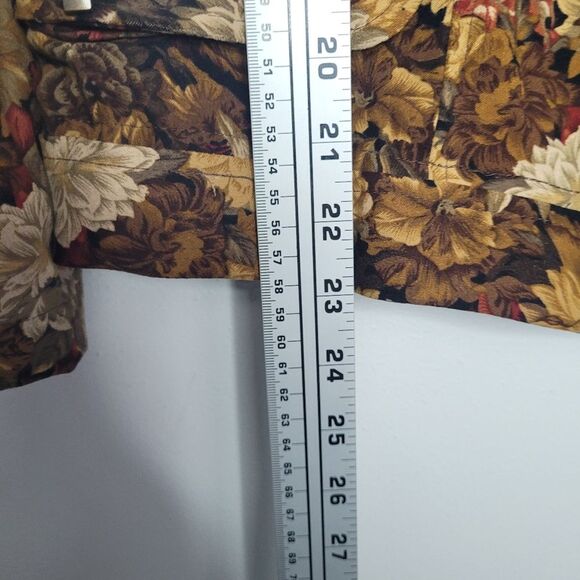 Notations brown tone floral vintage vibe zip front jacket Pockets size small - Picture 6 of 6